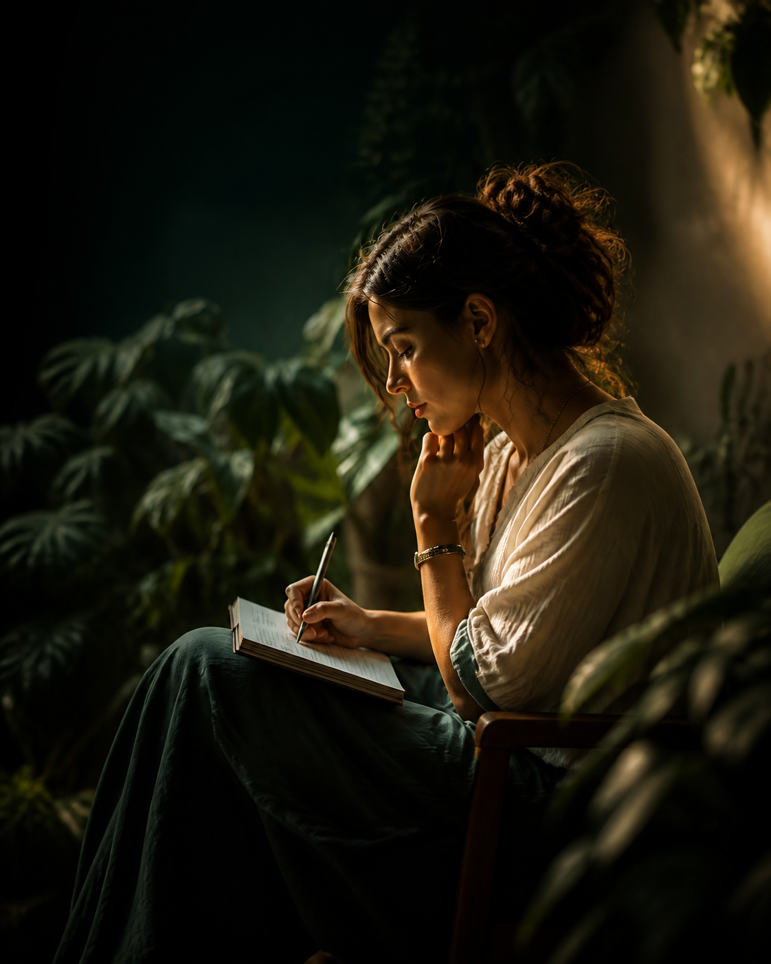 A quiet moment of reflection and journaling
